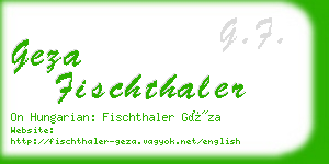 geza fischthaler business card